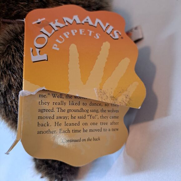 Folkmanis Groundhog Hand Puppet Realistic Soft Fur Plush Toy Stuffed Animal - Picture 10 of 10